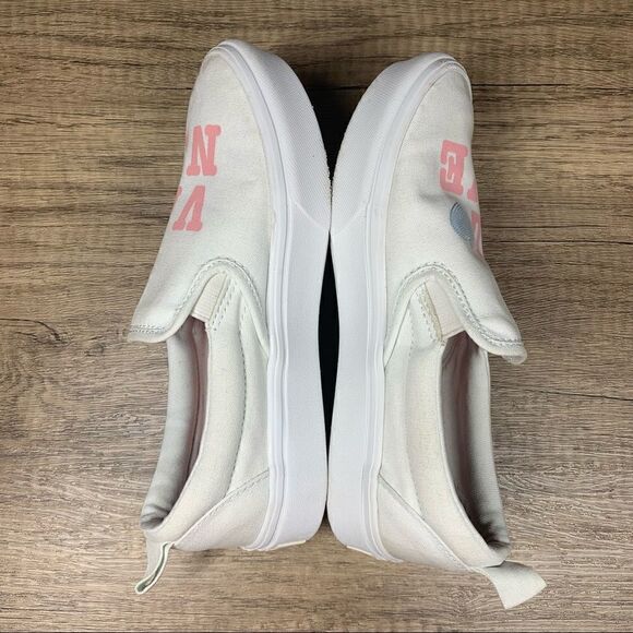 VANS Kids Off The Wall Slip On White Shoes Sz 2.5 - Picture 6 of 12